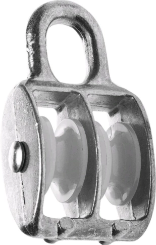 Двойной блок ролик 30 мм/8 с  пластиковым шкивом,  1 шт. фото 5