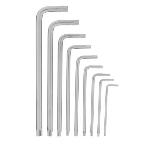 Набор ключей имбусовых TORX-TORX Tampered Т10-Т50 CrV 9шт. удлинен. сатин., чехол Matrix фото 1