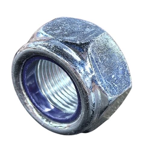 Гайка с полимерной вставкой М16х1,5 мм DIN 985, класс прочности 10, оцинкованная фото 1