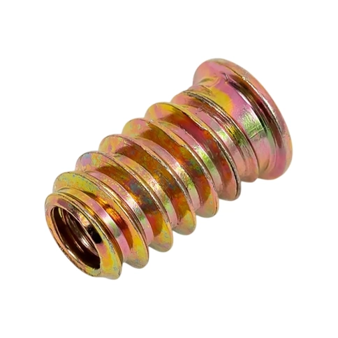 Втулка резьбовая с потайным фланцем М6х10х25 мм, SW6, желтый цинк фото 2