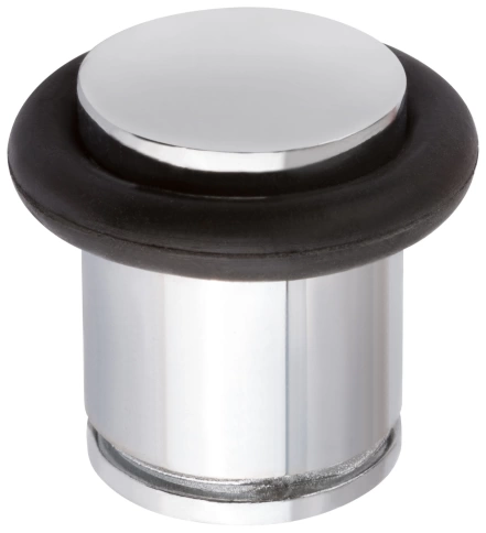 Ограничитель дверной малый с резиновой вставкой Стандарт, хром, (6146/7241) фото 1