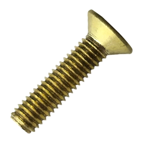 Винт потай 4х25 мм DIN 965, полная резьба, латунный фото 1