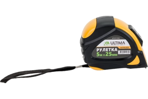 Рулетка Ultima AutoLock, обрезин.корп., автоматич.фикс. 5м х25 мм фото 1