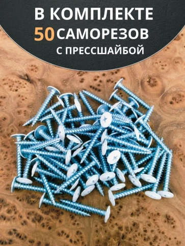 Саморез с прессшайбой 4,2х32 острый RAL9003 (белый), 50 шт. фото 4