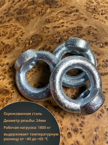 Рым гайка оцинкованная DIN582, 4 шт. фото 4