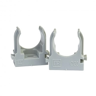 Крепеж клипса для трубы d 20 серая, 50 шт. фото 4