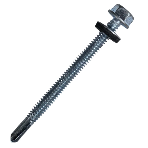 Саморез кровельный 6,3х64 мм с увеличенным сверлом РТ-5 15 мм, оцинкованный фото 1