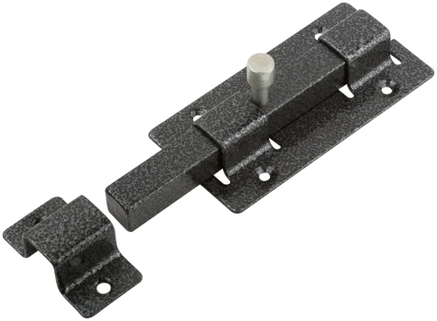 Задвижка накладная усиленная для дверей квадратный ригель серебро фото 2