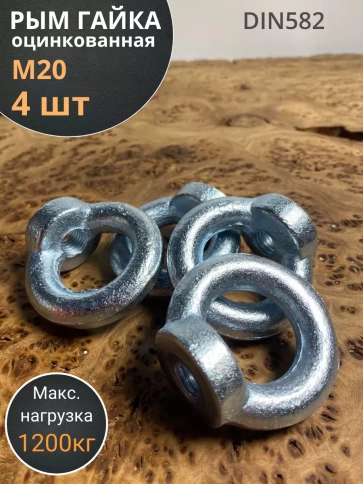 Рым гайка М20 оцинкованная DIN582, 4 шт. фото 1