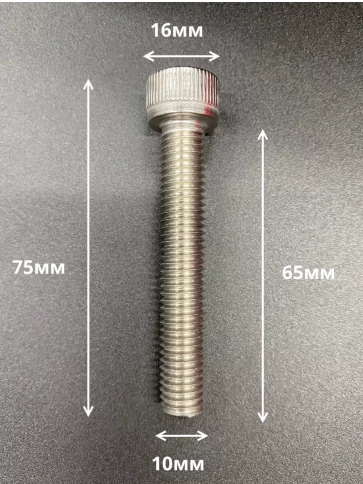 Винт нержавеющий шестигранник  М10х65, DIN912, 10 шт фото 2