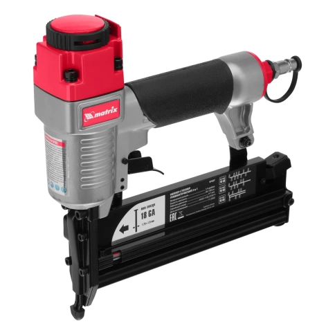 Степлер-нейлер пневматич. 3в1 регулир.глуб, гвозди 18GA, 16GA , скобы 18GA Matrix фото 1