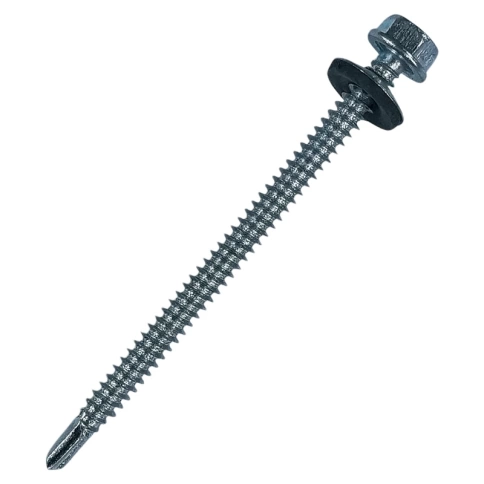 Саморез кровельный 6,3х90 мм с шайбой ST, оцинкованный фото 1