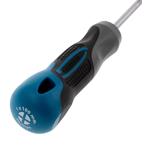 Отвертка PH1x100 мм, S2, трехкомпонентная рукоятка Gross фото 3