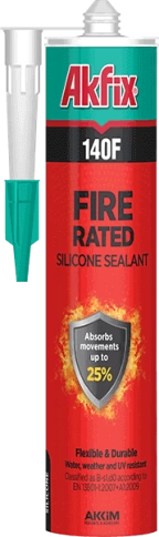 Герметик силиконовый огнестойкий белый Akfix 140F 310 мл фото 1