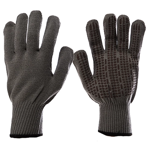Перчатки трикотажные акриловые серые, ПВХ покрытие, 10 класс вязки, Сибртех фото 1