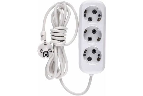 Удлинитель эл.бытовой с заземлением, 3 м, 10А, 3 розетки, тип УХз10 Сибртех фото 1