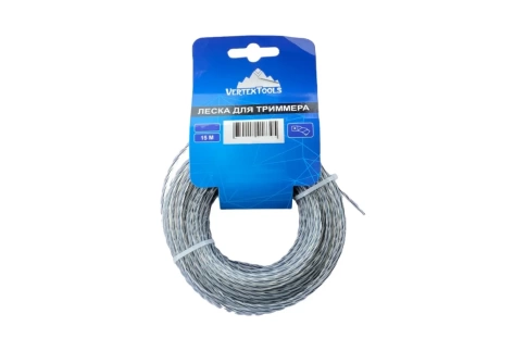 Леска для триммера витой квадрат с сердечником 2,4 мм V 15 м  VERTEX фото 1