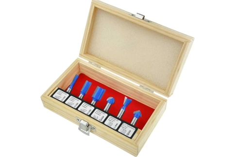 Набор фрез пазовых по дереву 6 шт. 6 мм фото 1