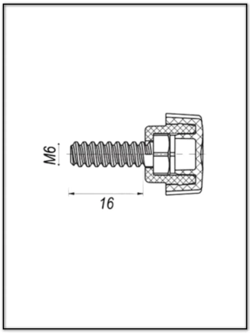 Ручка фиксатор барашек разборный d21 с болтом М6х16 фото 2