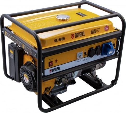 Генератор бензиновый GE-6900 5,5 кВт 220В/50Гц 25 л ручн. стартер Denzel фото 1