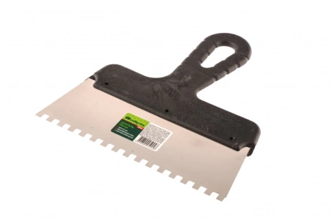 Шпатель из нерж.стали 200 мм зуб пластмас.ручка Сибртех фото 1