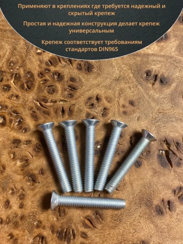 Винт потайной оцинкованный 3х20 DIN965, 10 шт. фото 4