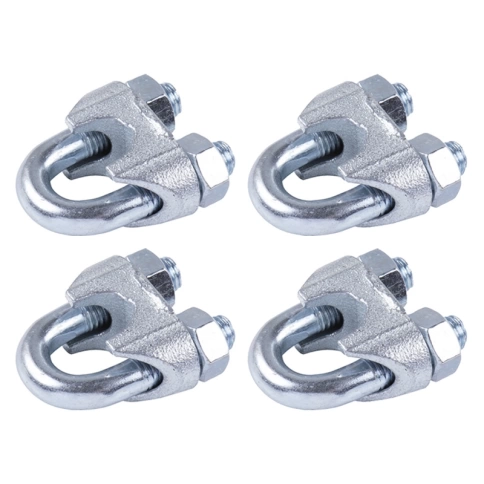 Трос стальной 4/5 с зажимами (4 шт.) оцинкованный в оплетке, 10 м. фото 2