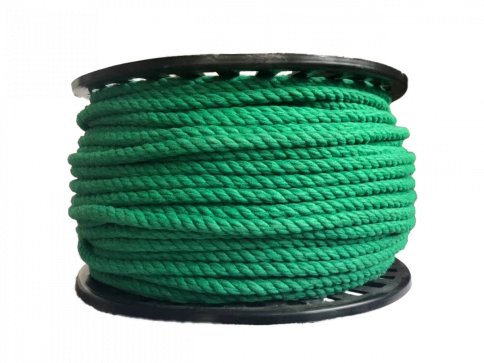 Канат хлопчатобумажный 6 мм зеленый 20 м фото 1