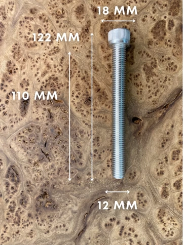 Винт нержавеющий шестигранник  М12х110 DIN 912, 4 шт фото 4