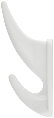 Крючок-вешалка 2-рожковый пластик.белый фото 3
