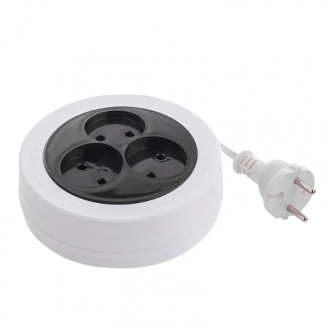 Удлинитель эл.бытовой рулетка, 3 м, 6А, 3 розетки, тип УХ-6 Сибртех фото 1