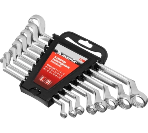 Набор ключей накидных 6-22 мм 8 шт CrV полированный хром Matrix фото 1