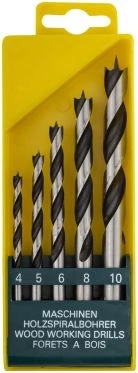 Набор сверл по дереву, пластик.бокс 5шт. (4-5-6-8-10 мм) фото 1