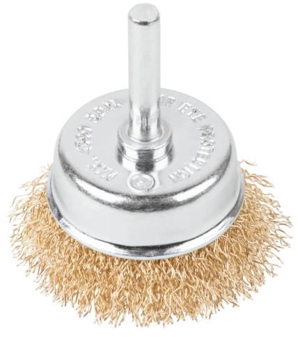 Щетка для дрели "чашка", латунир.вит.проволока 0,3мм, 50 мм CUTOP Profi фото 1