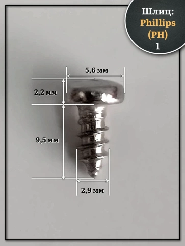 Саморез нержавеющий полукруглая гол. 2,9х9,5 DIN7981 ,100 шт. фото 2
