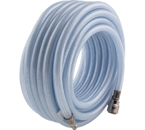 Шланг пневматический ПВХ армированный прозрачный быстросъемный 10х16 мм 18 бар 15 м Stels фото 1