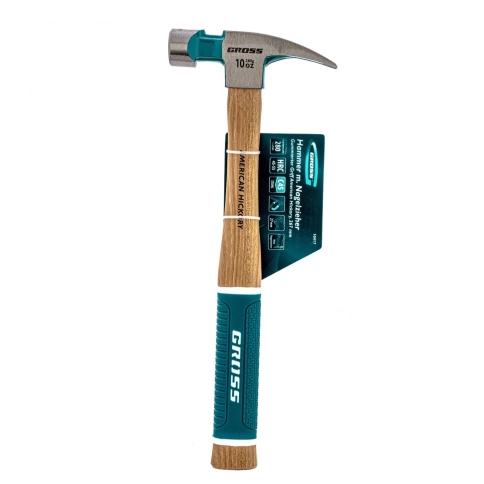 Молоток-гвоздодер, обрезин.рук., угол 75, магнит, Gross фото 2