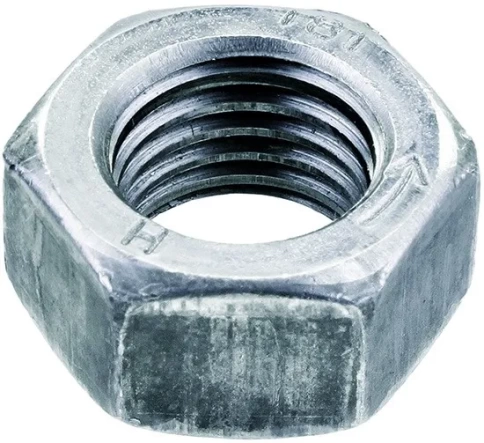 Гайка с левой резьбой М10, класс прочности 8 DIN 934, оцинкованная фото 1