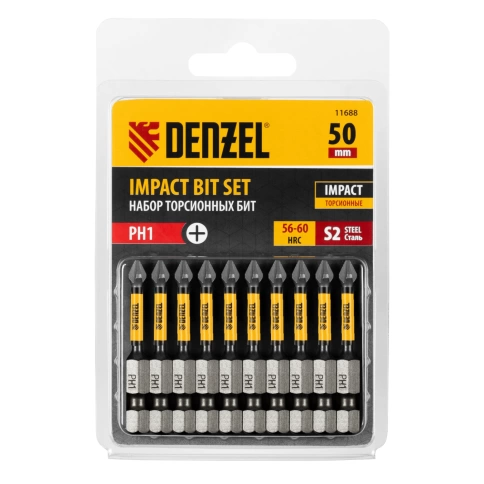Биты торсионные лазерн.обработка шлица сталь S2 PH1х50  Denzel фото 1