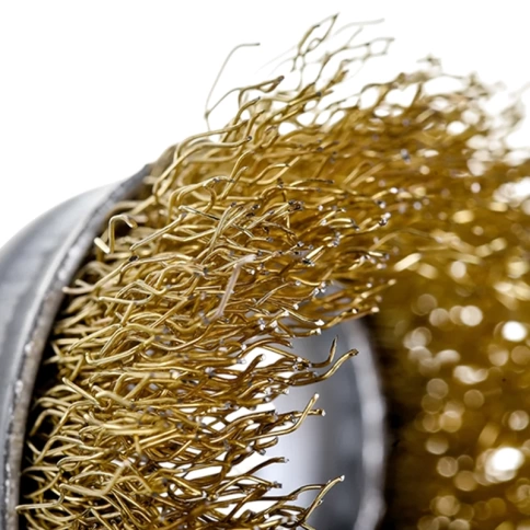 Щетка для дрели "чашка", латунир.вит.проволока 0,3мм, 50 мм блистер CUTOP Profi фото 3