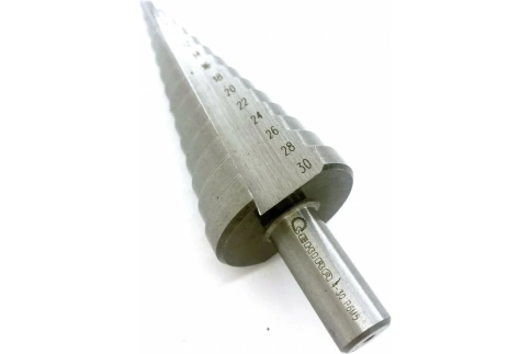 Сверло ступенчатое по металлу, 14 ступеней, 4-30 мм фото 1