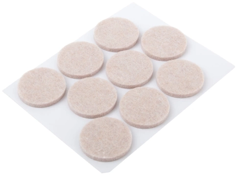 Подкладки для мебели самоклеющиеся круглые 25 мм 9 шт. войлок фото 2