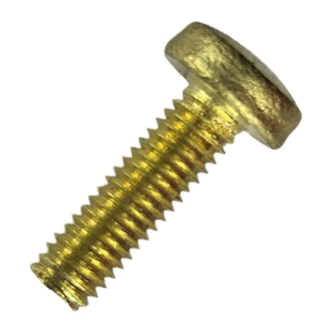 Винт с цилиндрической головкой и прямым шлицем 4х16 мм DIN 84, полная резьба, латунный фото 1