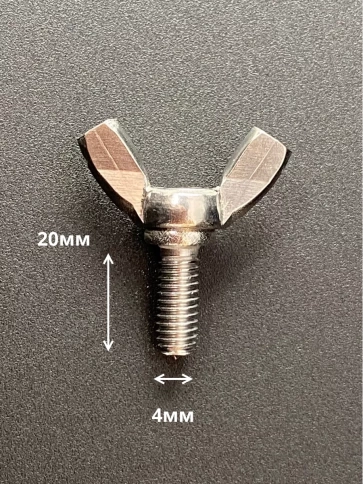 Винт-барашек М4х20 мм , нержавеющая сталь DIN 316 (2 шт.) фото 2