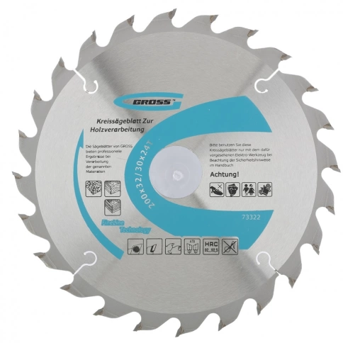 Диск пильный по дереву 24 зуба + кольцо 32/30 мм Gross фото 1