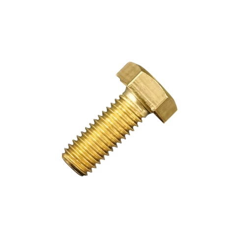 Болт 6х14 мм DIN 933 полная резьба, латунный фото 1