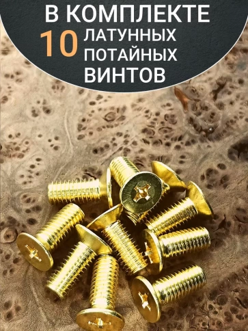 Винт 2,5х16 латунный потайной DIN965,10 шт фото 5