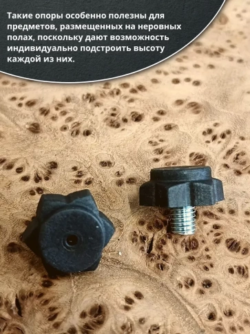Ножка опора D19 М6х8 регулируемая мебельная под шестигранник 4 шт фото 4