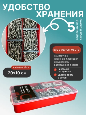 Винты нержавеющие М4 DIN7985 РН в органайзере НАБОР 2 фото 5