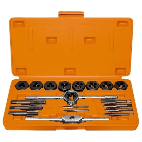 Набор метчиков и плашек М3-М12 плашко-метчикодержатель 20 предмет. пластм. бокс Sparta фото 1